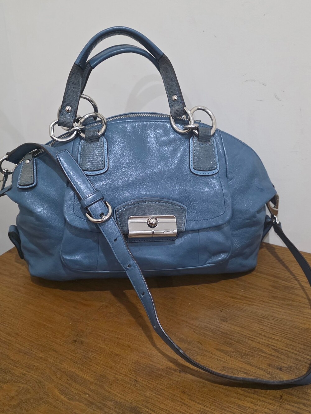 Coach Vintage blue Leather Kristin Satchel /Shoulder Bag